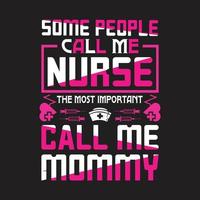 Nurse typographic t shirt design vector. vector