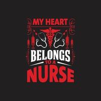 Nurse typographic quotes design vector. vector