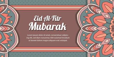 Happy Eid Al-Fitr greeting islamic mandala background vector