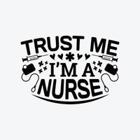 Nurses typographic quotes design vector graphic.