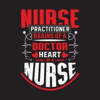 Nurse typographic t shirt design vector. vector