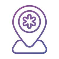 Map pointer vector, trendy icon of hospital location vector