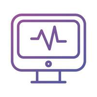 Heartbeat inside the monitor vector icon of medical equipment