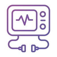 A medical equipment to monitor heartbeat, editable design of ecg machine vector