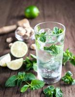 Glass of mojito with ingredients photo