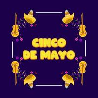 Cinco De Mayo federal holiday may 5th in mexico, cinco de mayo festival poster with colorful decoration vector