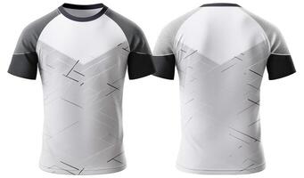 white and black sports jersey mockup, front and back view, photo