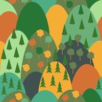 Cute seamless background with autumn mountains. Creative children's texture. For printing children's textiles vector