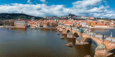 Scenic spring panoramic aerial view of the Old Town pier architecture photo