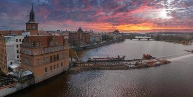 Scenic spring panoramic aerial view of the Old Town pier architecture photo