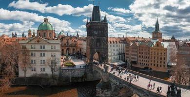 Scenic spring panoramic aerial view of the Old Town pier architecture photo