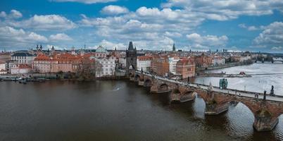 Scenic spring panoramic aerial view of the Old Town pier architecture photo