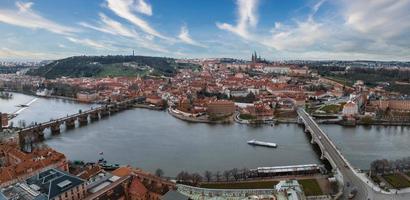 Scenic spring panoramic aerial view of the Old Town pier architecture photo