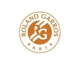 Roland Garros Tournament Tennis Symbol Orange French Open Logo Champion Design Vector Abstract Illustration