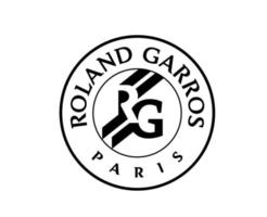 roland garros torneo símbolo negro francés abierto tenis logo campeón diseño vector resumen ilustración