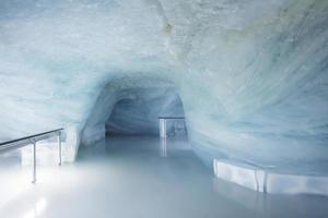 Interior of ice palace with empty footpath and beautiful tunnel photo