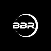 BBR letter logo design in illustration. Vector logo, calligraphy designs for logo, Poster, Invitation, etc.
