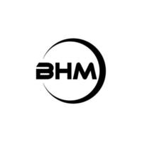 BHM letter logo design in illustration. Vector logo, calligraphy designs for logo, Poster, Invitation, etc.