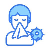 An amazing style of sneezing vector modern design of flu