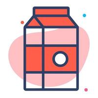 Beautiful icon of milk package in editable style, disposable milk packet vector