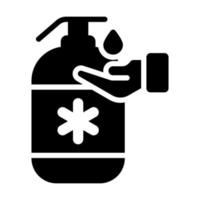 An amazing icon of hand sanitizer, editable vector of hand hygiene