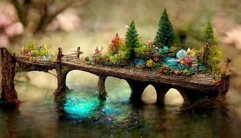 A diorama of the shire isometric view. photo