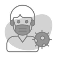 Man avatar wearing medical mask, vector design in trendy style