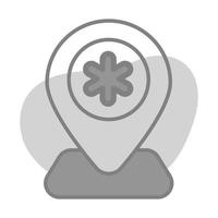 Map pointer vector, trendy icon of hospital location vector