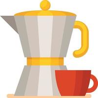 Image Of A Coffee Maker And A Red Cup vector