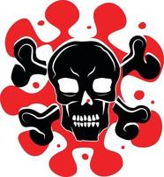 Silhouette Of A Skull On Red Blood Stains vector