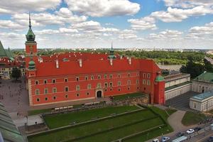 A view from above of the Warsaw old city and the surrounding buildings on a summer  day photo