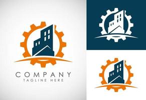 Industrial logo design concept. Corporate logo for production or service and maintenance business. vector