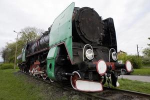 beautiful old destroyed historic railway standing in the museum photo