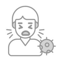 Sneezing Man avatar with coronavirus symbol denoting concept of sick Man vector