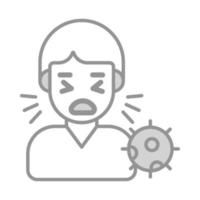 Sneezing Man avatar with coronavirus symbol denoting concept of sick Man vector