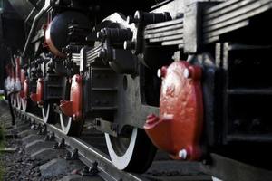 beautiful old destroyed historic railway standing in the museum photo