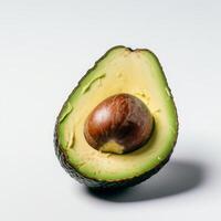 A striking close-up of a single smooth avocado photo