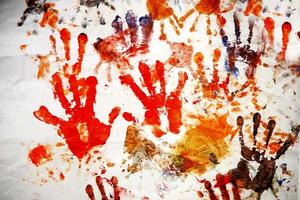 colorful handprints background photo