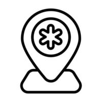 Map pointer vector, trendy icon of hospital location vector