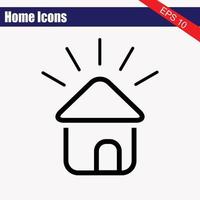 Home icon. House symbol illustration vector to be used in web applications. House flat pictogram isolated. Stay home. Line icon representing house for web site or digital apps.