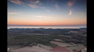 Time-lapse video of drone recording of sunset over Istrian coast