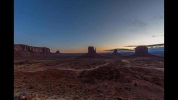 Time-lapse video of sunrise over Monument Valley in Utah