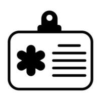 Beautiful icon of medical card, employee id card, hospital pass vector