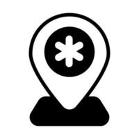 Map pointer vector, trendy icon of hospital location vector