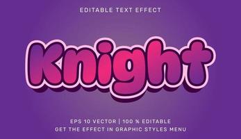 Knight 3d editable text effect vector