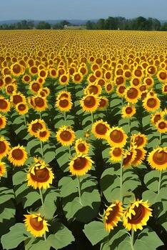 A field of sunflowers with the word sunflower on the front. photo