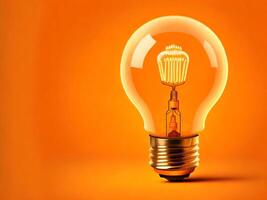 A colorful Light bulb. 3d idea bulb lamp, visualization of brainstorming, bright idea and creative thinking, photo