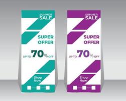 Abstract banner roll up standee banner template vector