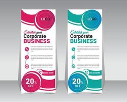 Modern corporate business roll up banner design template vector