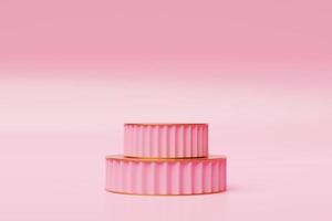 3d illustration of a pink  circle podium. 3d rendering. Minimalism geometry background photo